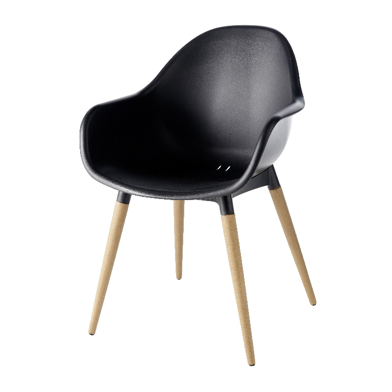 Scaun terasa GOODHOME Kiwee, plastic, 58 x 84 x 61 cm, negru