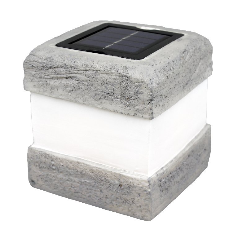 Lampa solara LED, patrata, rasina poliuretanica, gri, 1 bucata, 0.11 W