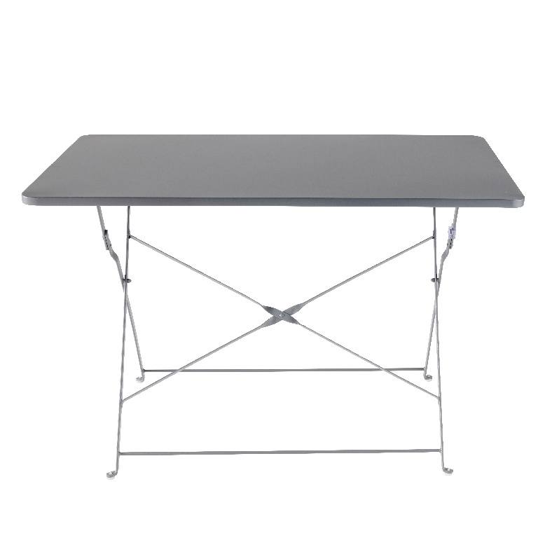 Masa terasa GOODHOME Saba, 4 locuri, otel, 110 x 70 x 71 cm, gri