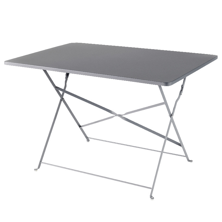 Masa terasa GOODHOME Saba, 4 locuri, otel, 110 x 70 x 71 cm, gri