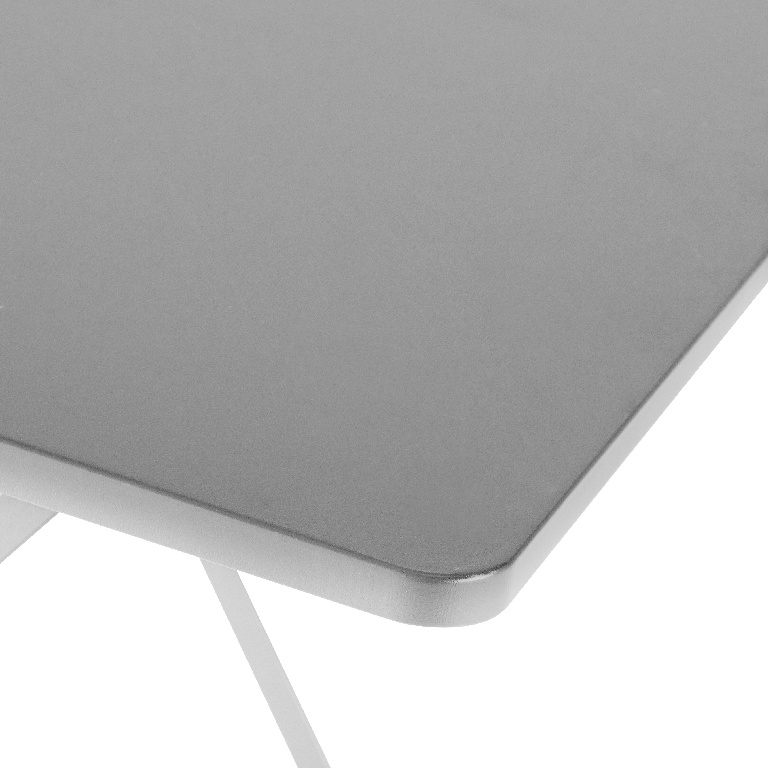 Masa terasa GOODHOME Saba, 4 locuri, otel, 110 x 70 x 71 cm, gri