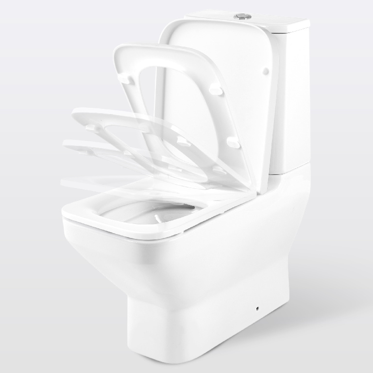 Set vas WC GOODHOME Teesta, ceramica, 36 x 65.5 x 83.5 cm, rezervor 3/6 l, capac SoftClose, alb