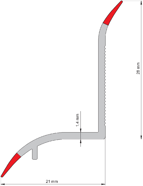 Profil baie PVC, 32 mm, alb