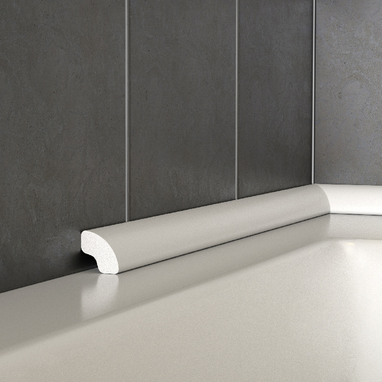 Profil baie PVC, 15 mm, alb cu autoadeziv