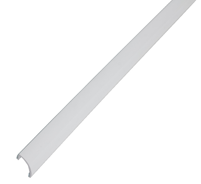 Profil baie curbat PVC, 13 mm, alb autoadeziv
