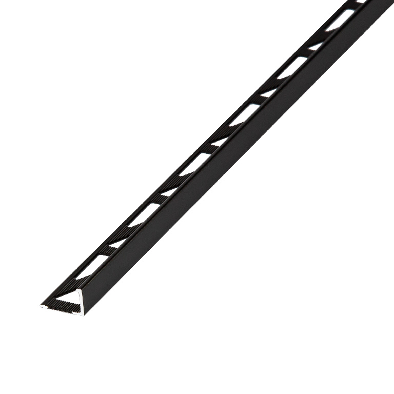 Profil drept, 8 mm, aluminiu, negru