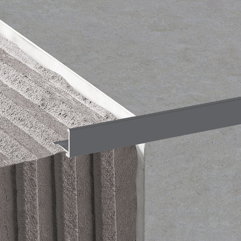 Profil drept, 12.5 mm, aluminiu, gri inchis