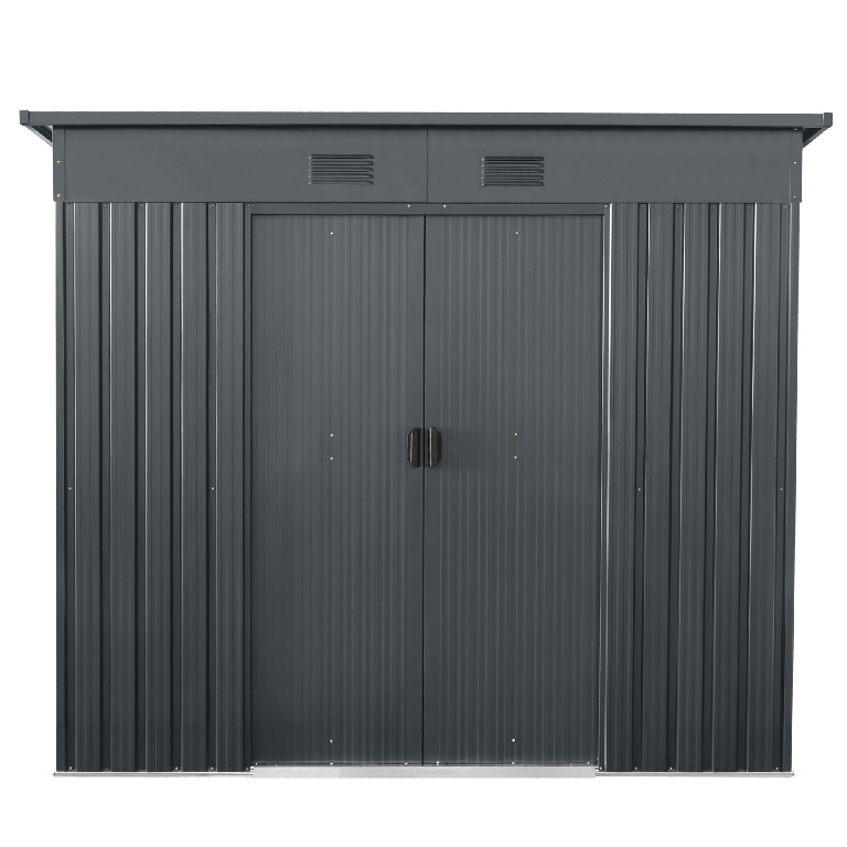 Casuta gradina GoodHome Basic, metal, 224 x 181x 177-199 cm, 4.5 m2, gri