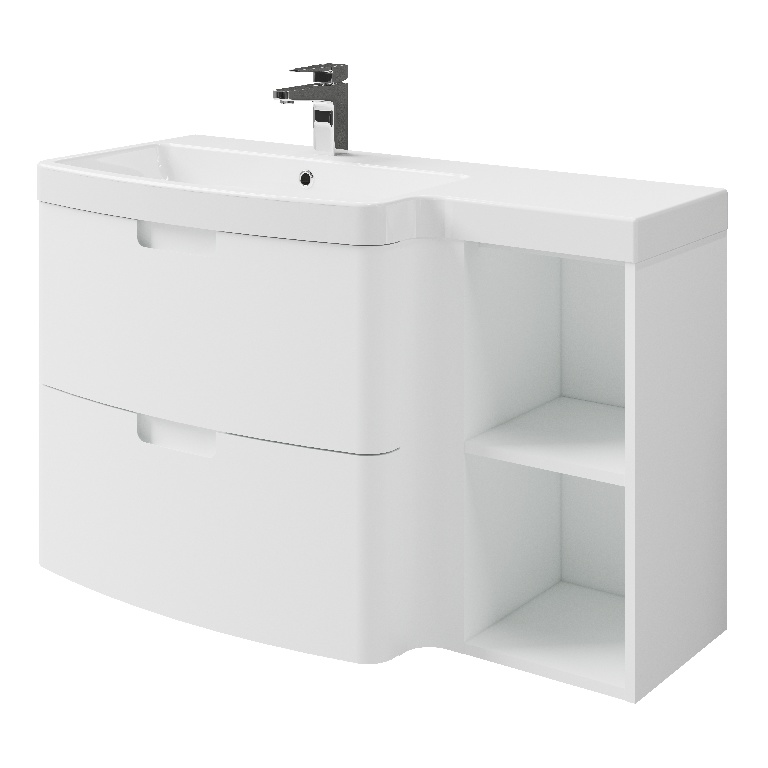 Masca pentru baie suspendata GOODGOME Himalia, 105 x 60 x 45 cm, PAL si MDF, alb