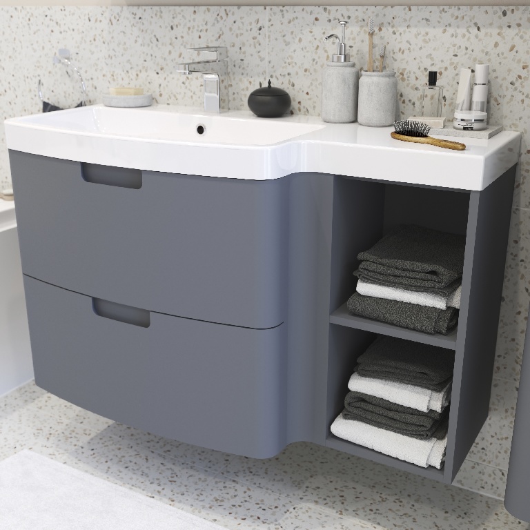 Masca lavoar GoodHome Himalia, suspendata, 105 x 45 x 60 cm, gri