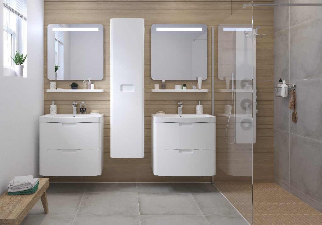 Coloana baie GOODHOME Himalia, 40 x 36 x 160 cm, alb