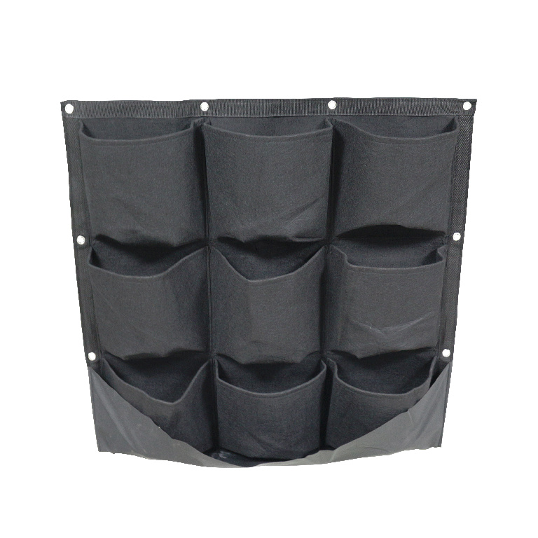 Suport flori vertical din material textil, negru, forma patrata, 72 cm inaltime  Verve