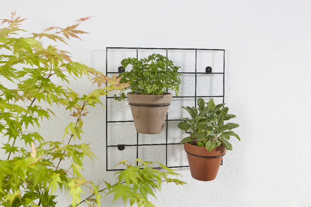 Suport ghiveci din metal, negru,  15 cm inaltime  Verve