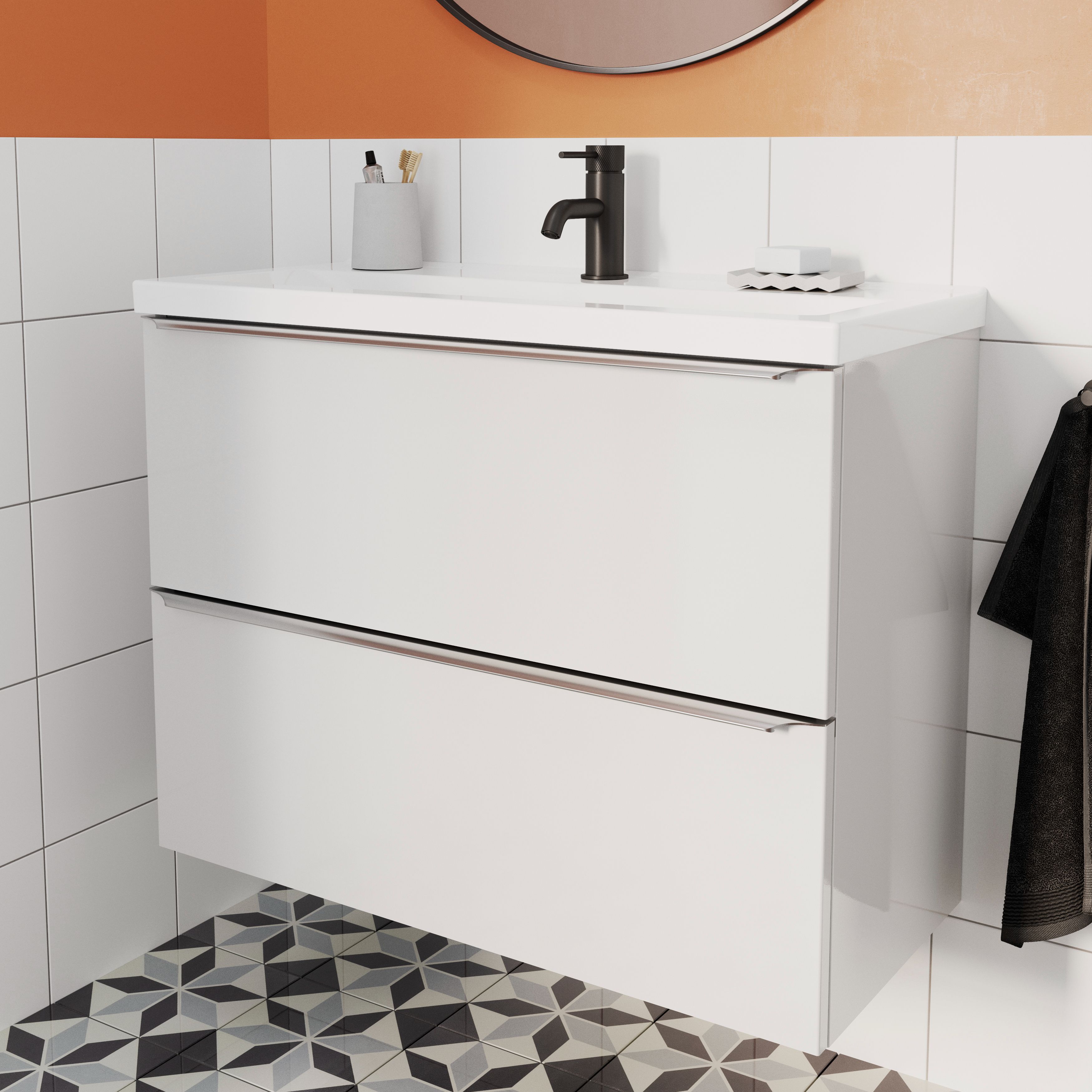 Masca lavoar GoodHome Imandra, suspendata, 80 x 36 x 60 cm, alb