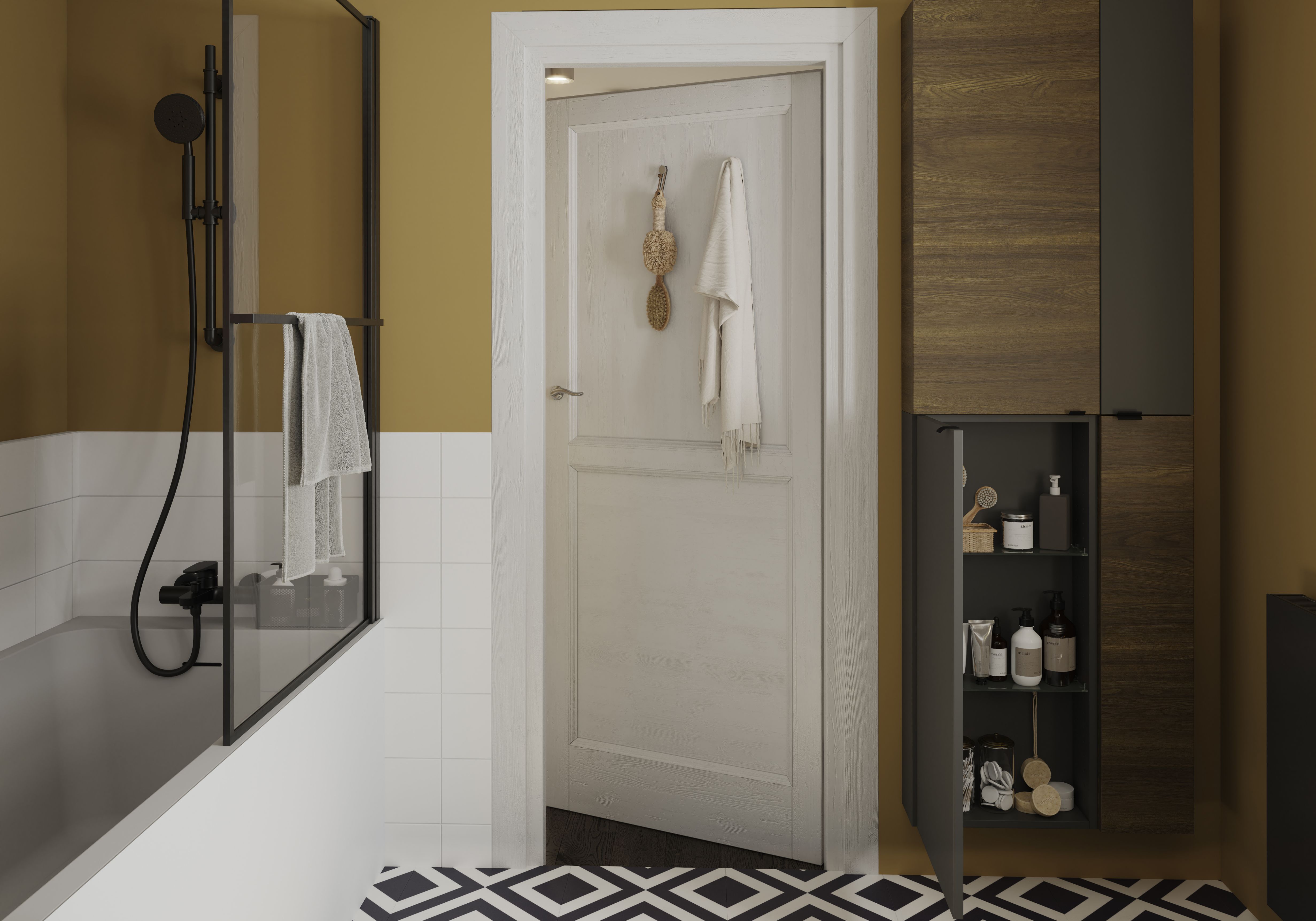 Dulap baie GoodHome Imandra, suspendat, 40 x 36 x 90 cm, negru