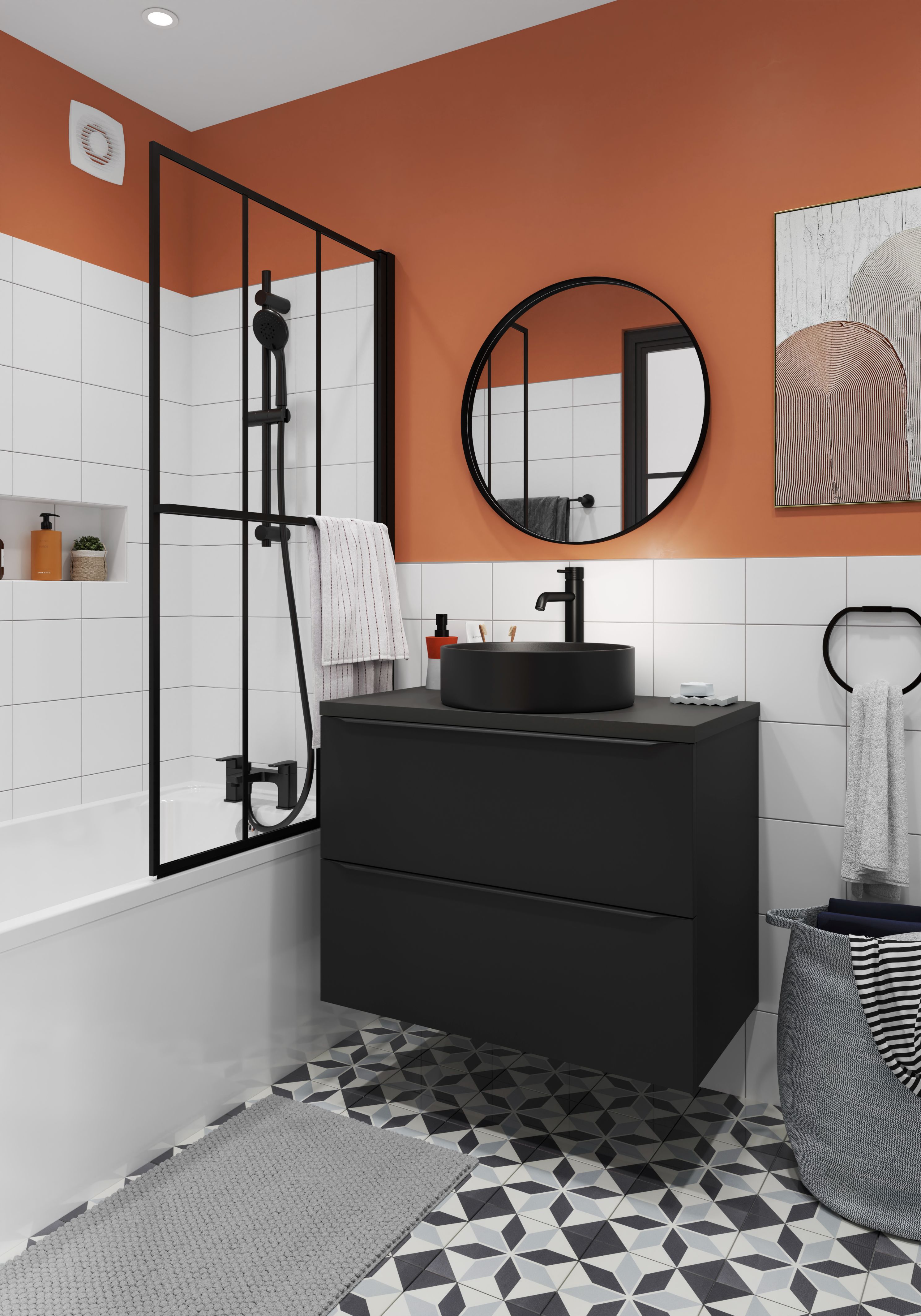 Masca lavoar GoodHome Imandra, suspendata, 80 x 45 x 60 cm, negru