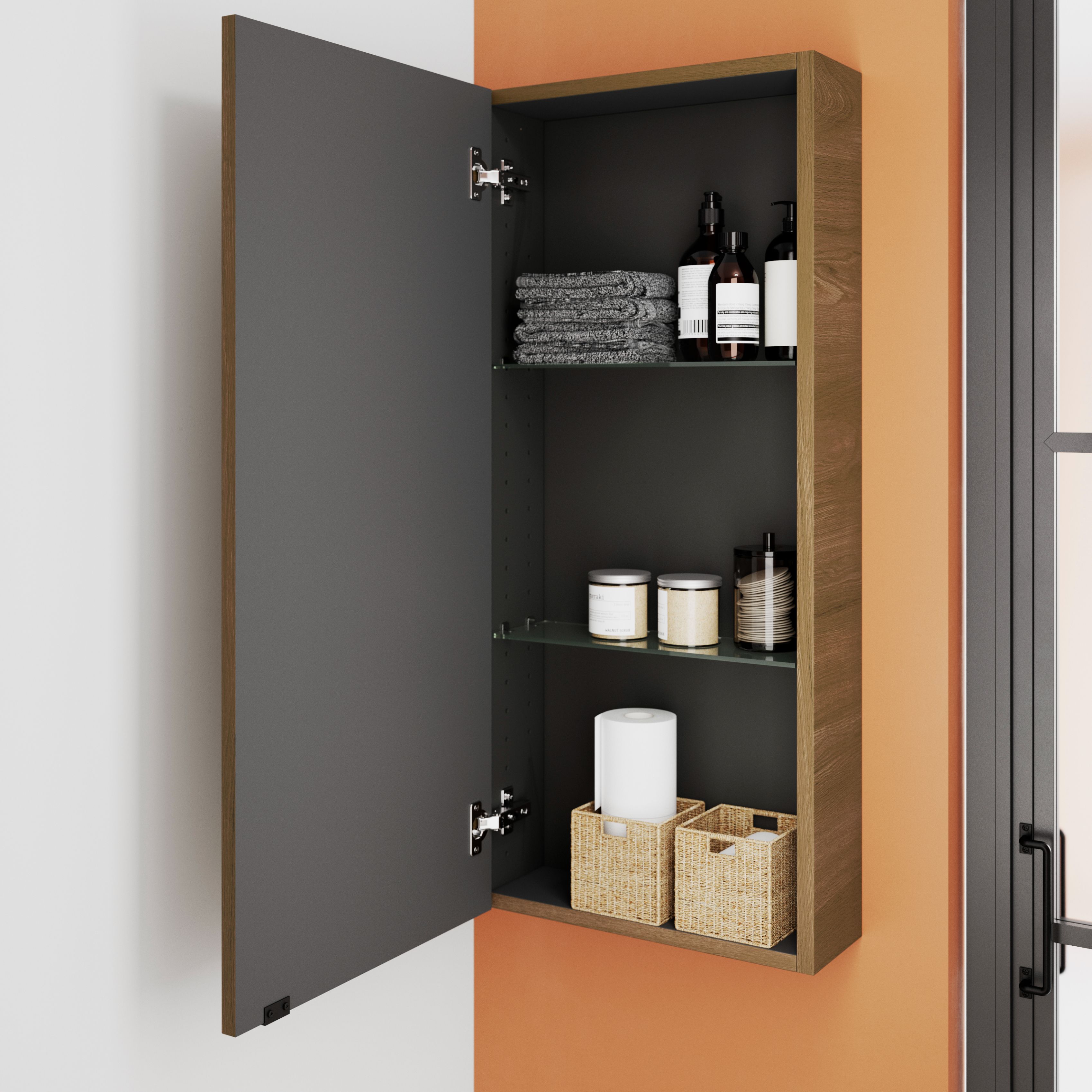 Dulap baie GoodHome Imandra, suspendat, 40 x 15 x 90 cm, nuc
