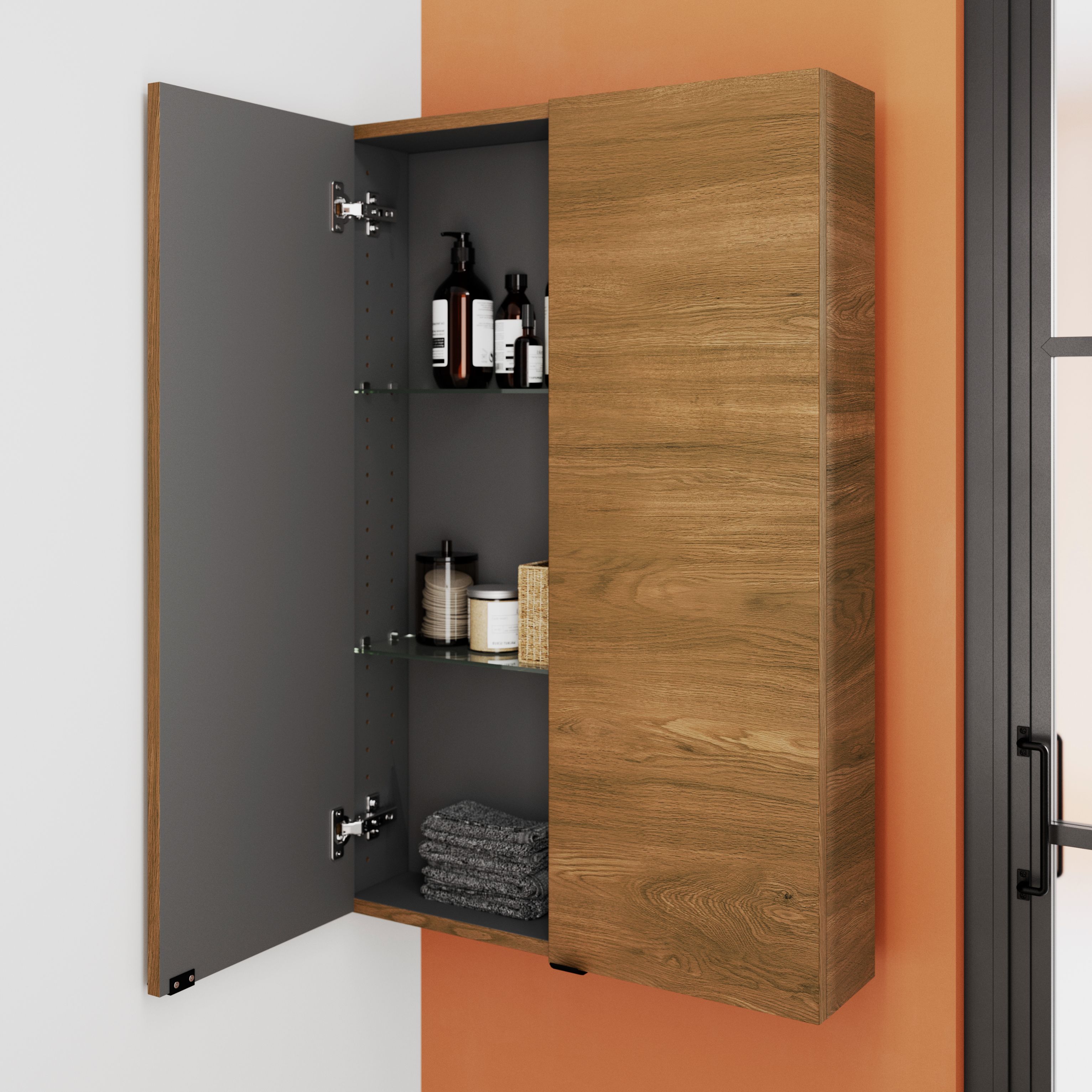 Dulap baie GoodHome Imandra, suspendat, 60 x 15 x 90 cm, nuc