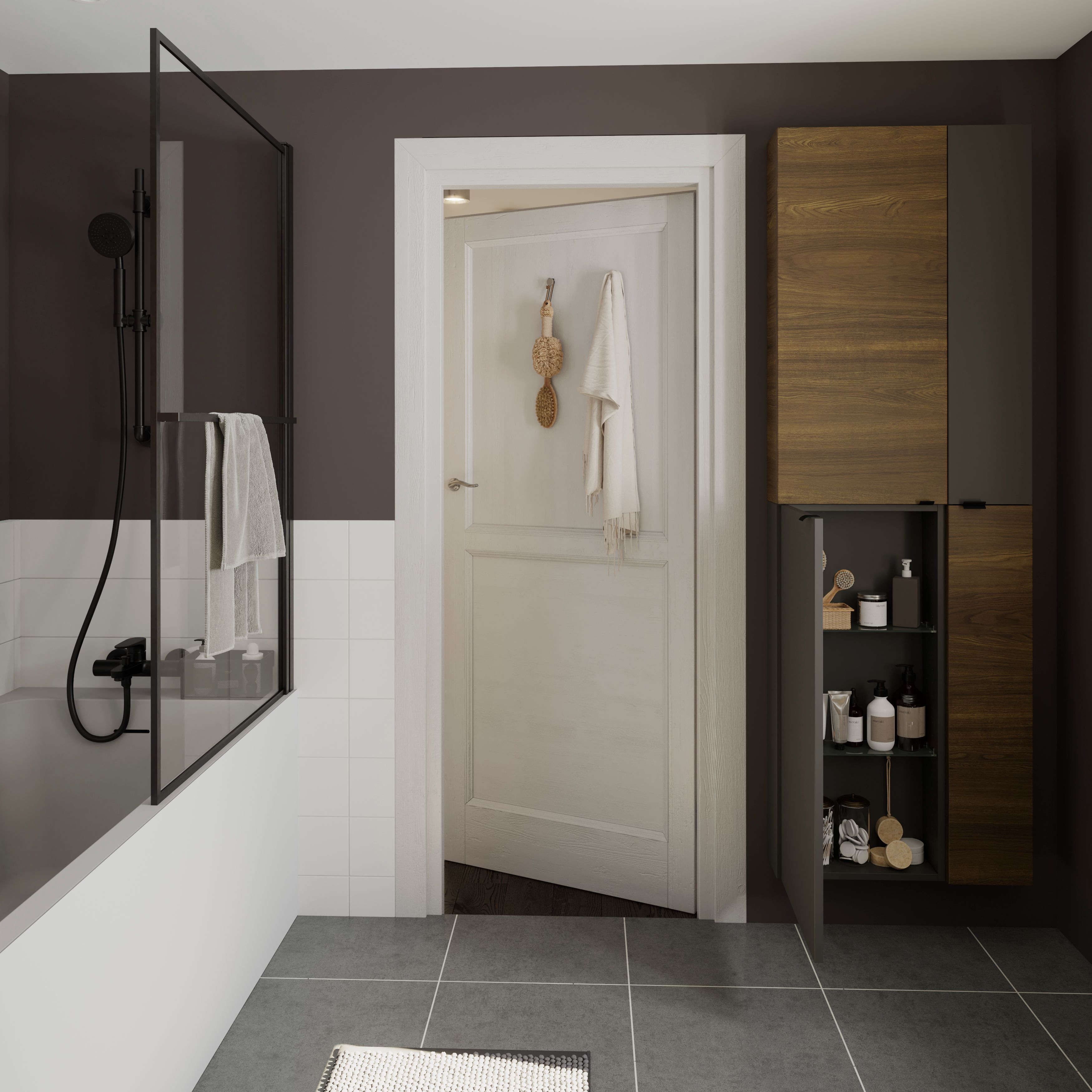 Dulap baie GoodHome Imandra, suspendat, 40 x 36 x 90 cm, nuc