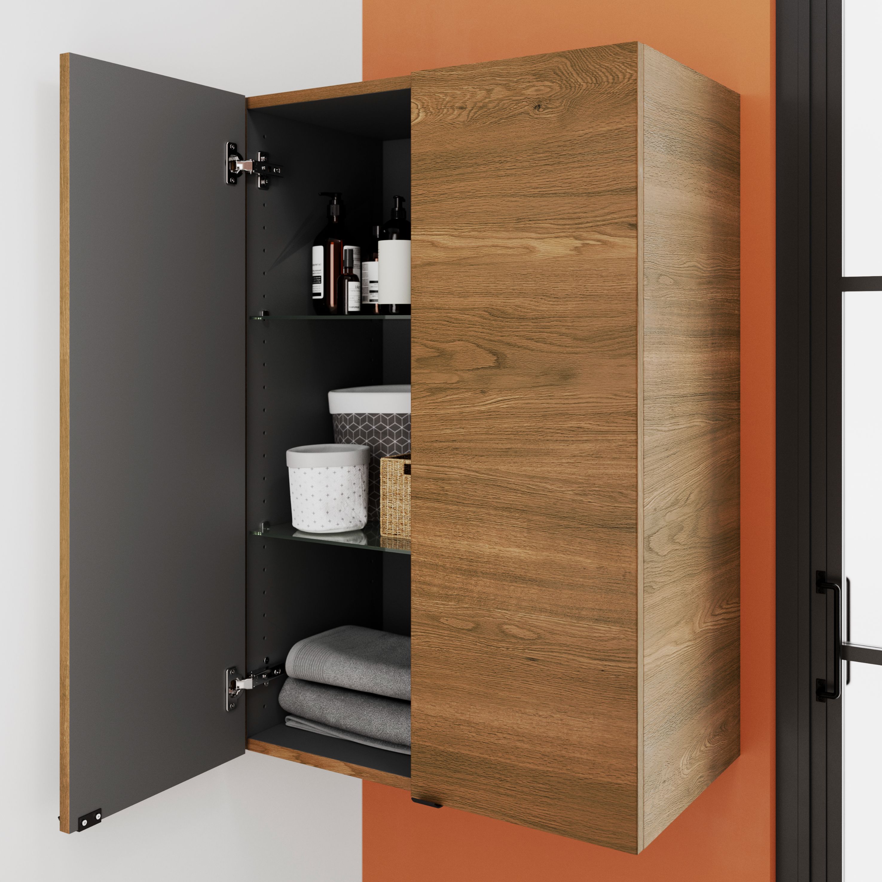 Dulap baie GoodHome Imandra, suspendat, 60 x 36 x 90 cm, nuc