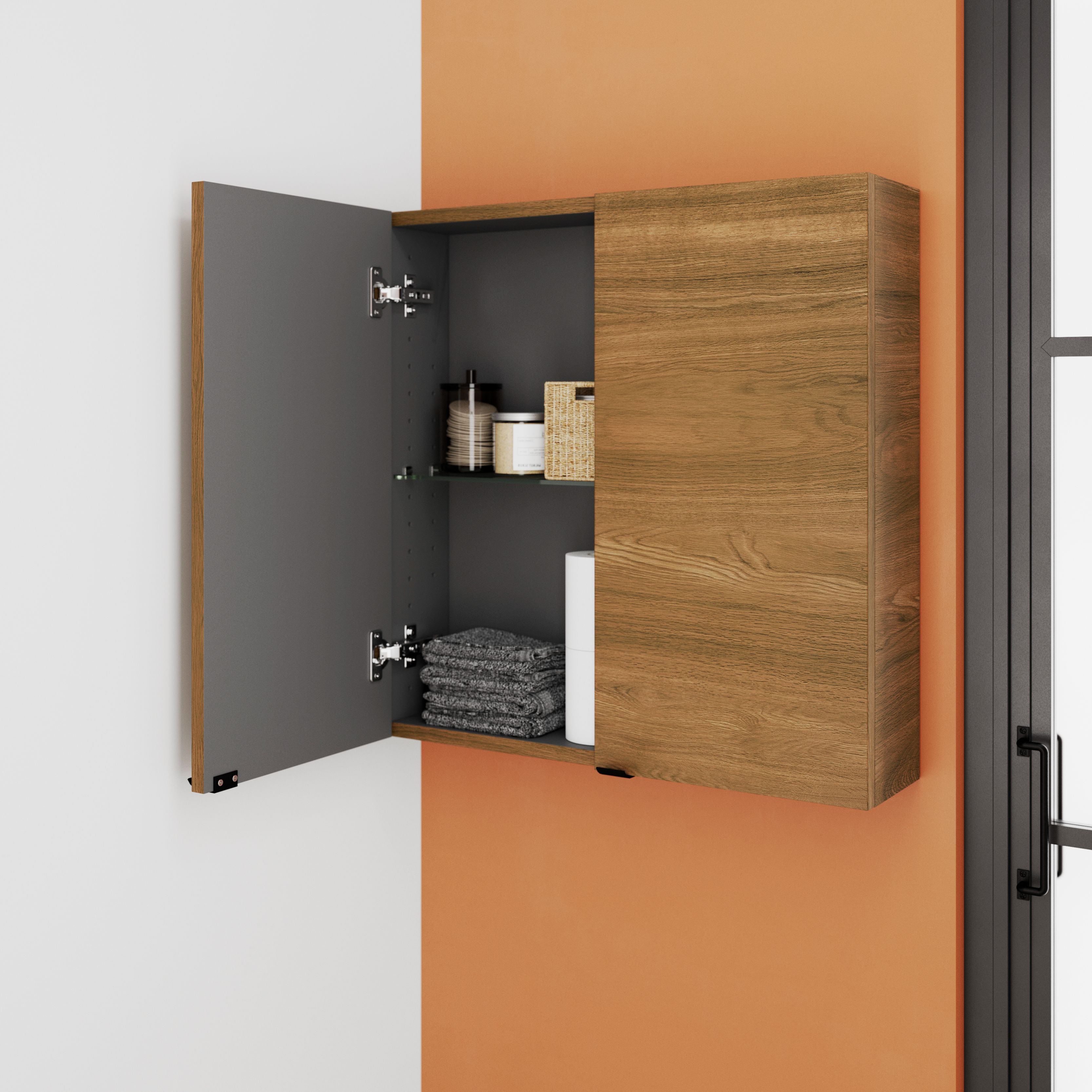 Dulap baie GoodHome Imandra, suspendat, 60 x 15 x 60 cm, nuc