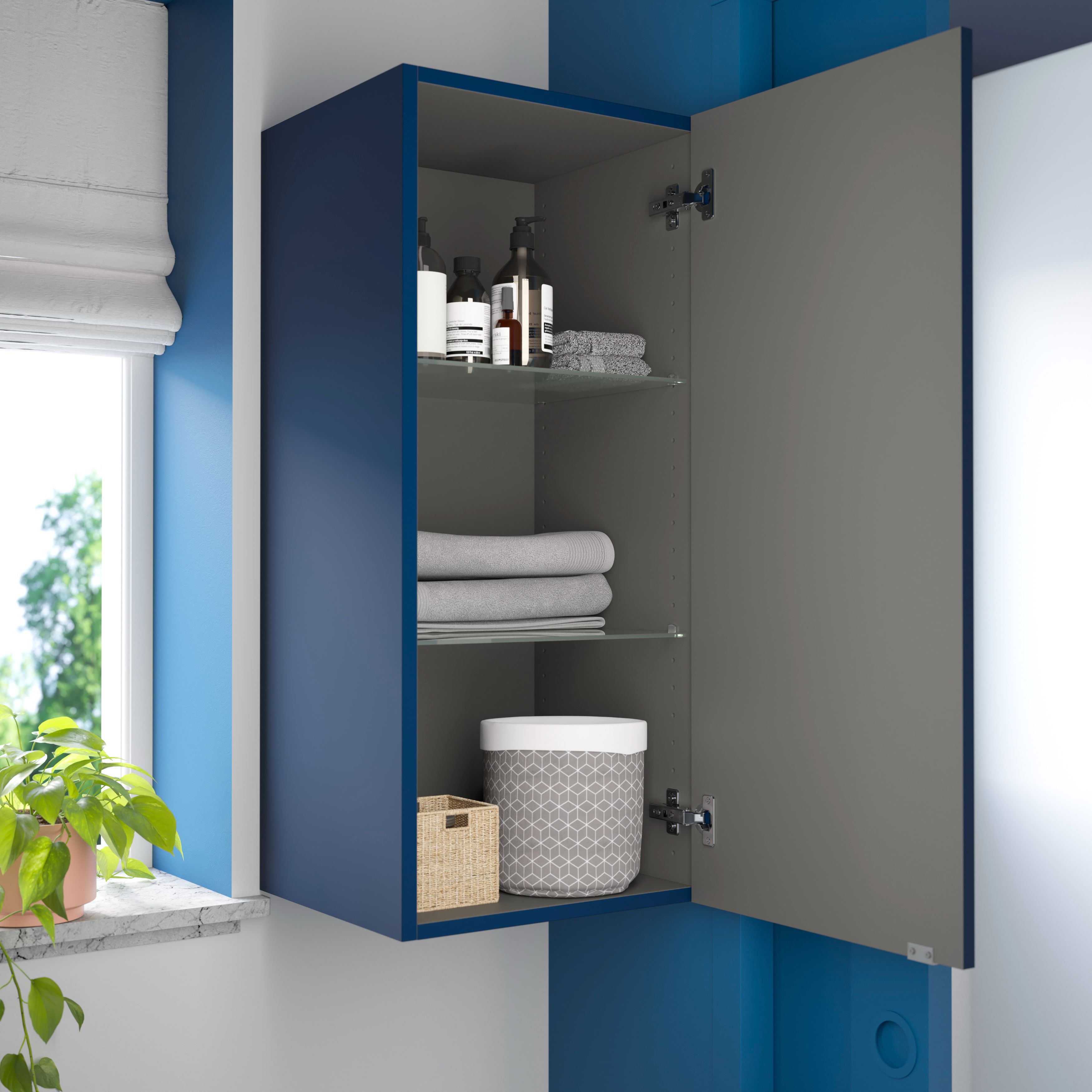 Dulap baie GoodHome Imandra, suspendat, 40 x 36 x 90 cm, albastru