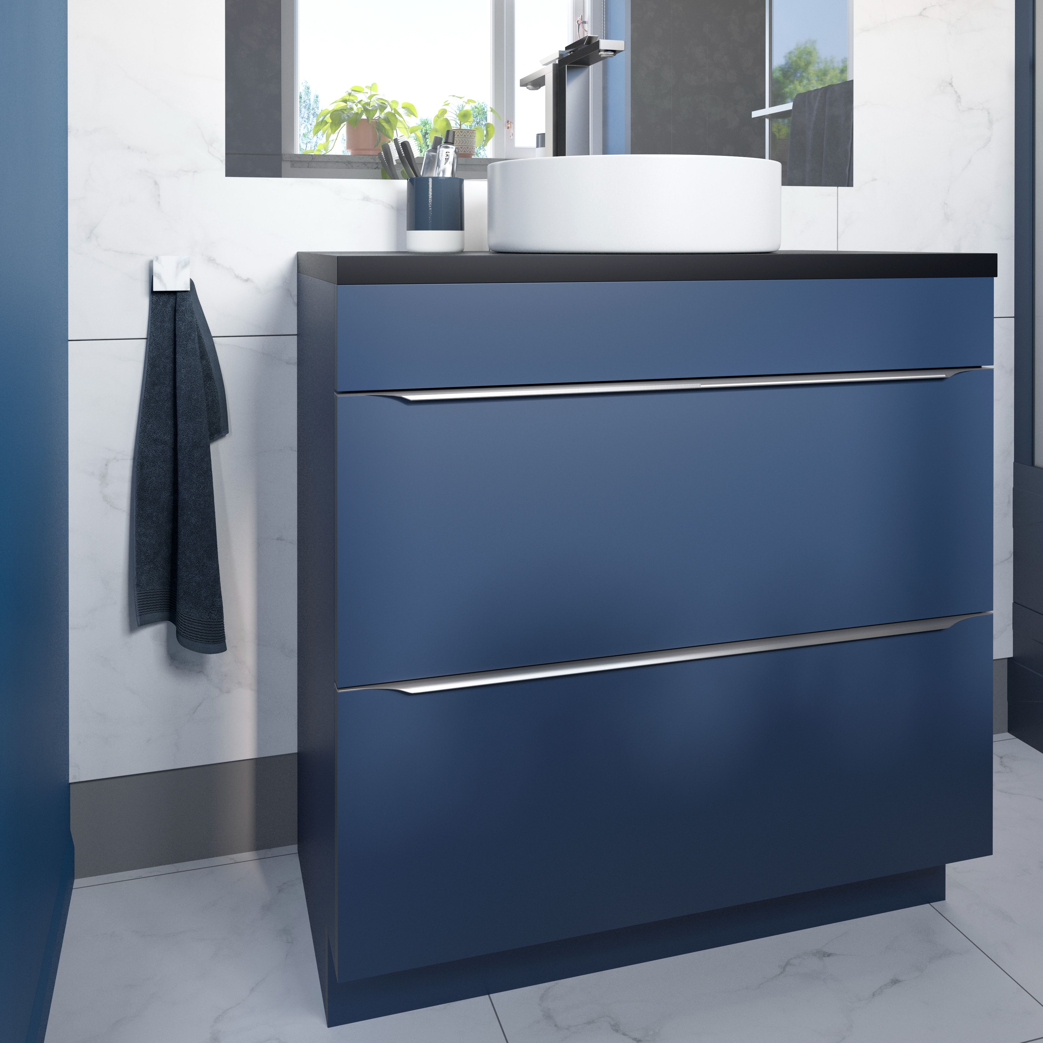Masca lavoar GoodHome Imandra, 80 x 45 x 82 cm, albastru