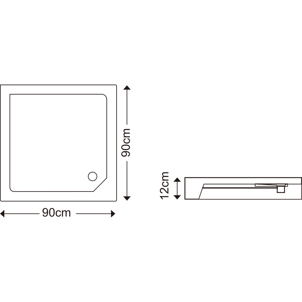 Cabina dus standard Arkell, patrata, 90 x 90 x 192 cm, sticla securizata 4mm, profil crom