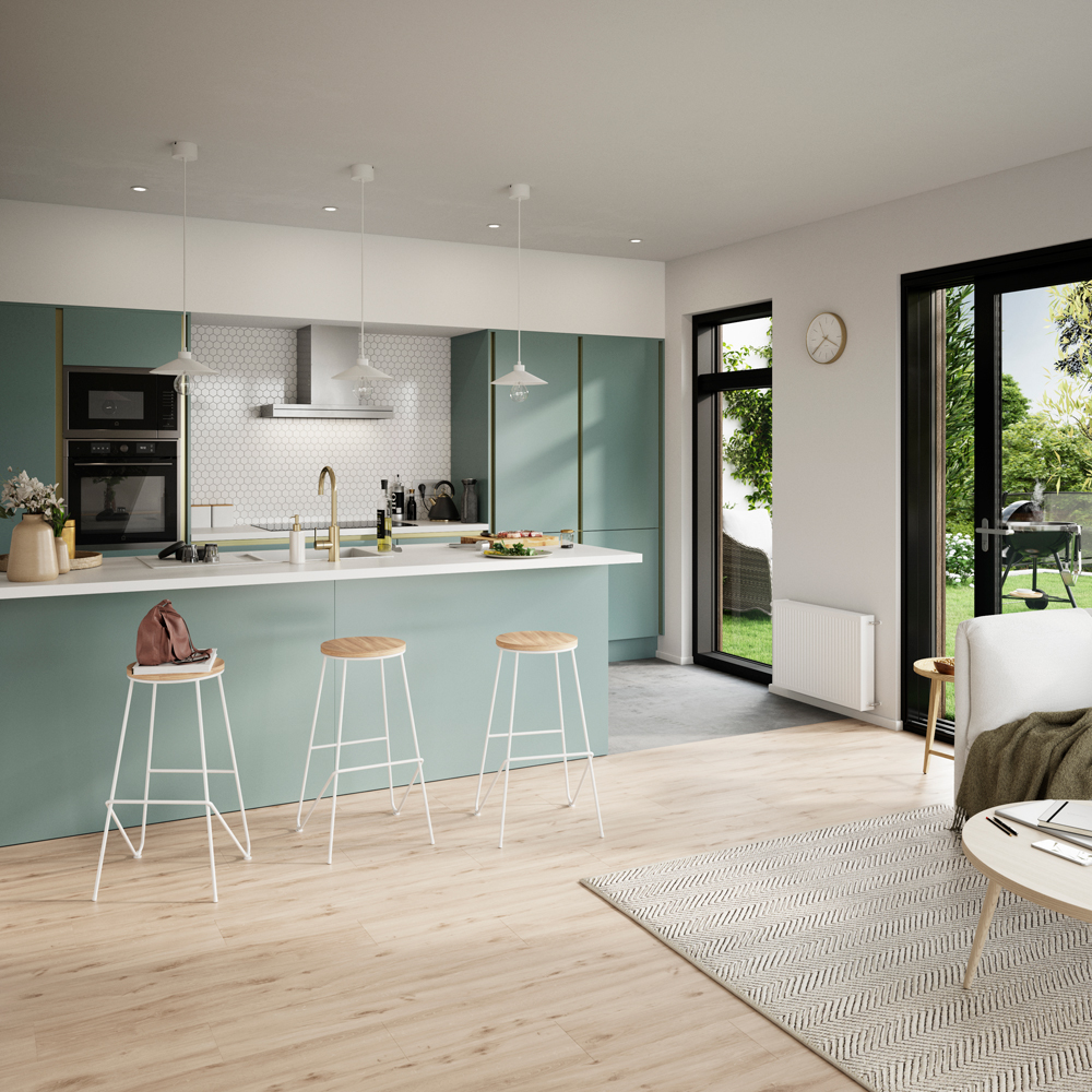 Front corp bucatarie GOODHOME Stevia, MDF, 61 x 90 x 1.8 cm, verde