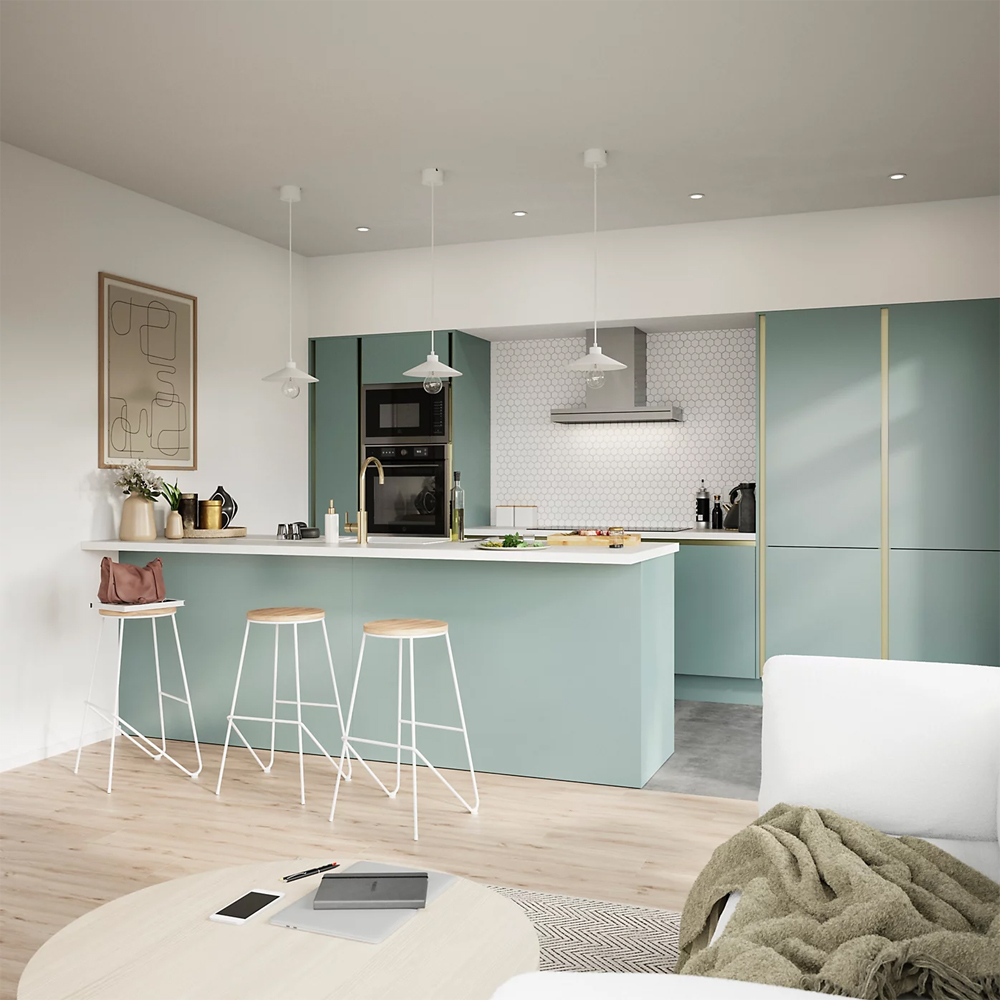 Panou terminal GOODHOME Stevia, 64 x 240 x 1.8 cm, MDF, verde