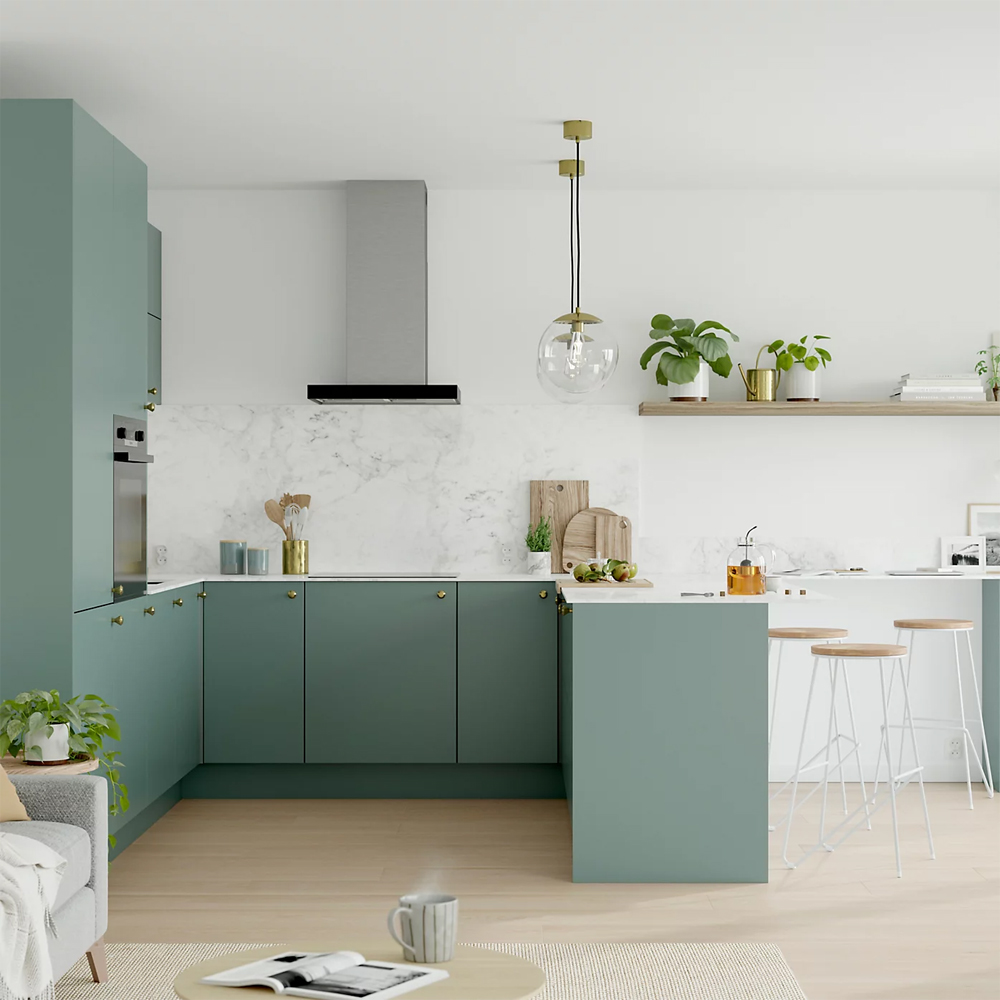 Panou lateral aditie GOODHOME Stevia, 59 x 87 x 1.8 cm, MDF, verde