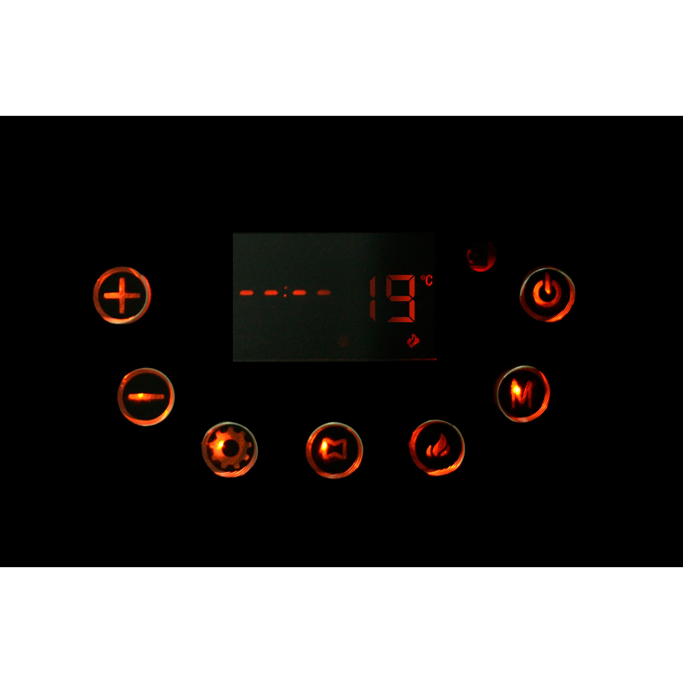Semineu electric vertical curbat, 1800W, Telecomanda, negru