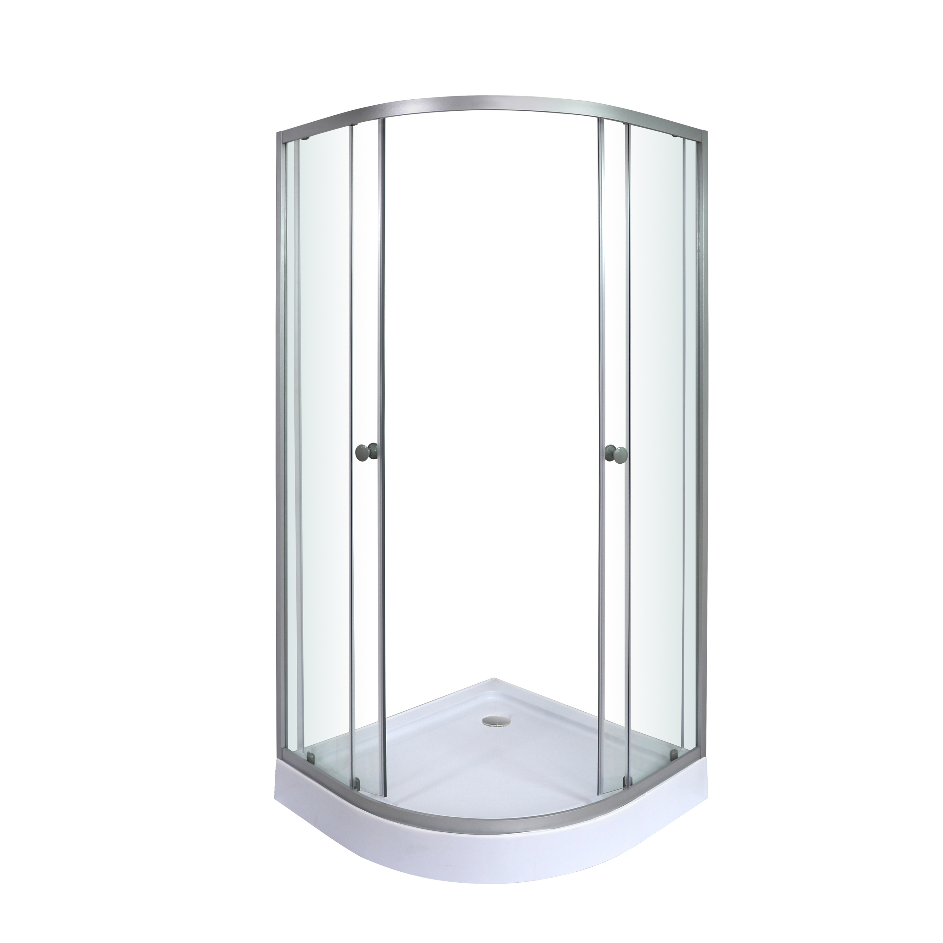 Cabina dus standard WEDDELL, semirotunda, profil aluminiu, sticla securizata, 90 x 90 x 192 cm, alb