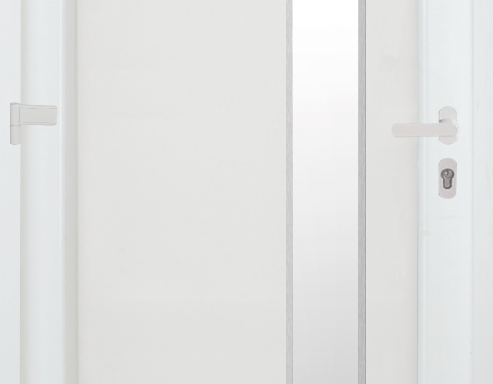 Usa exterior FORTIA Kilifi, cu geam, dreapta, PVC, 88 x 205 cm, alb