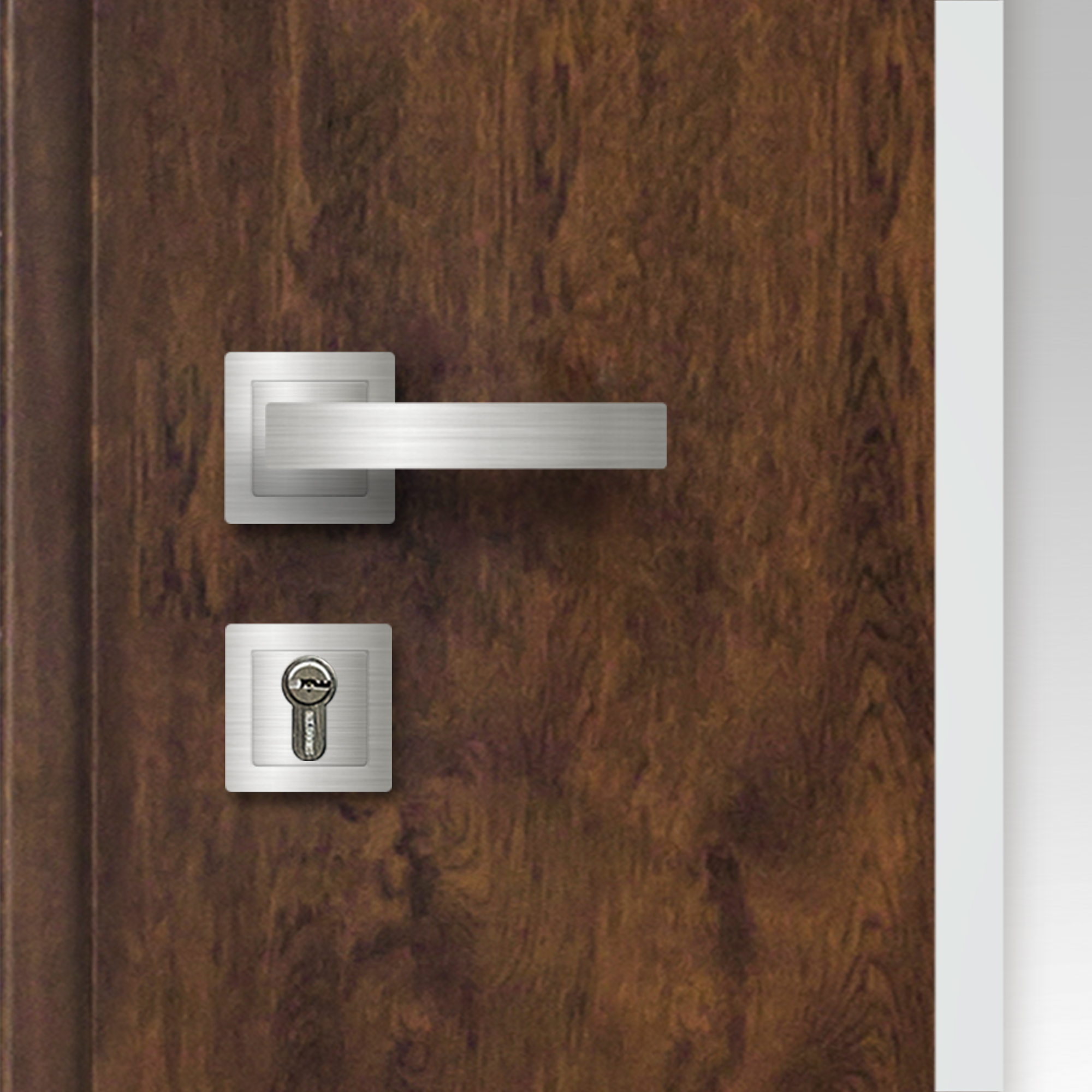 Usa exterior FORTIA Cecina, fara geam, dreapta, metal, 88 x 205 cm, nuc