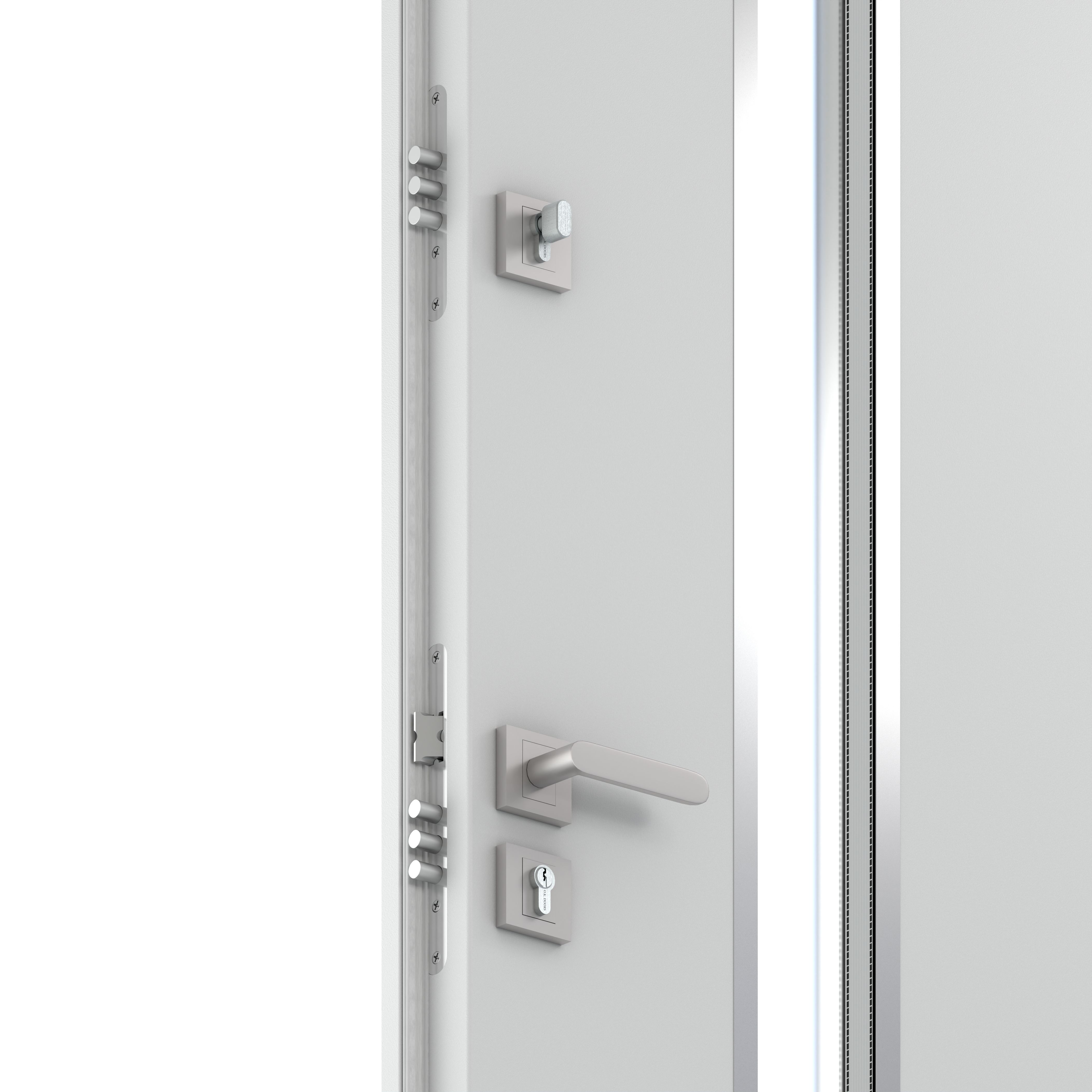 Usa exterior FORTIA Pasni, cu geam, dreapta, 88 x 208 cm, alb