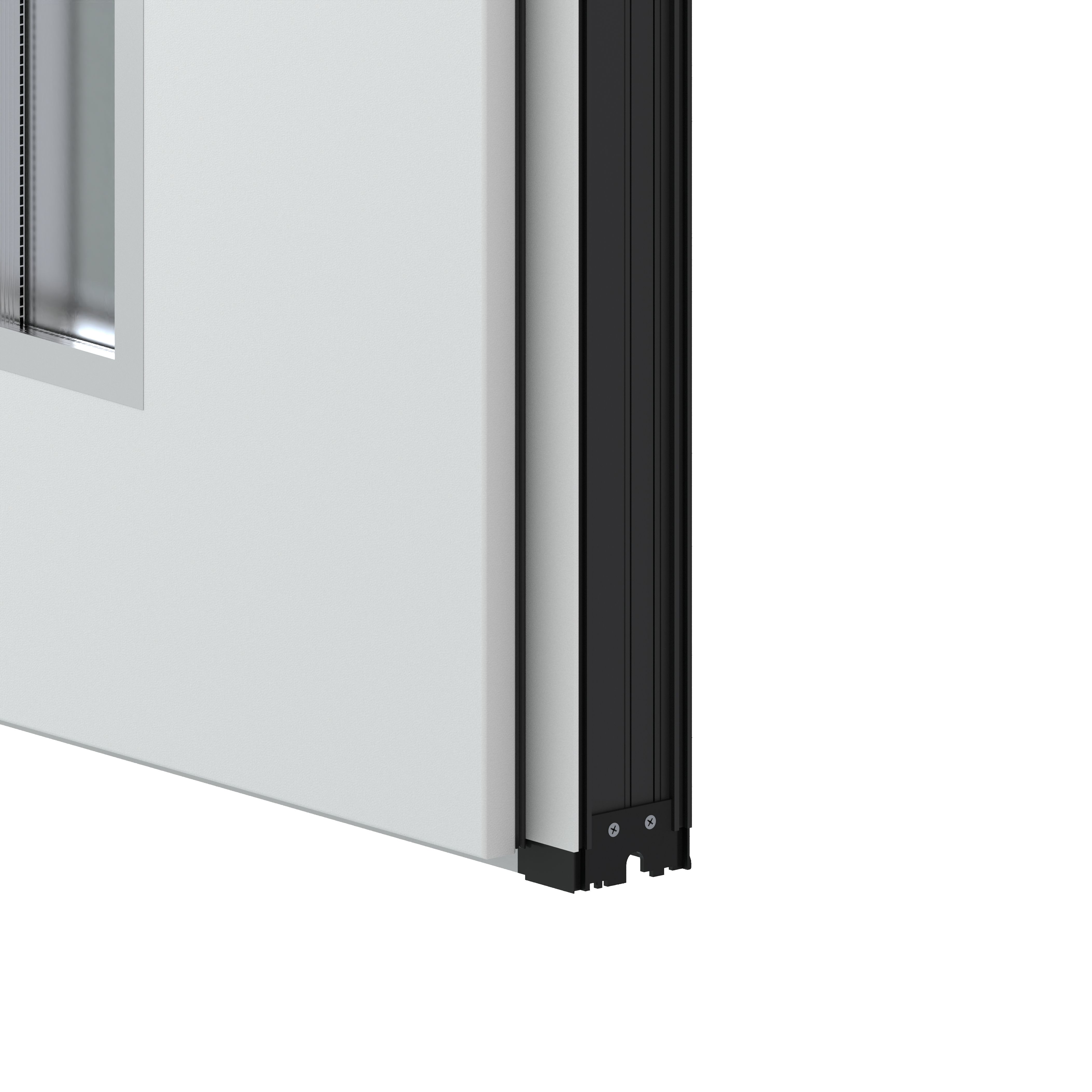 Usa exterior FORTIA Pasni, cu geam, dreapta, 88 x 208 cm, alb