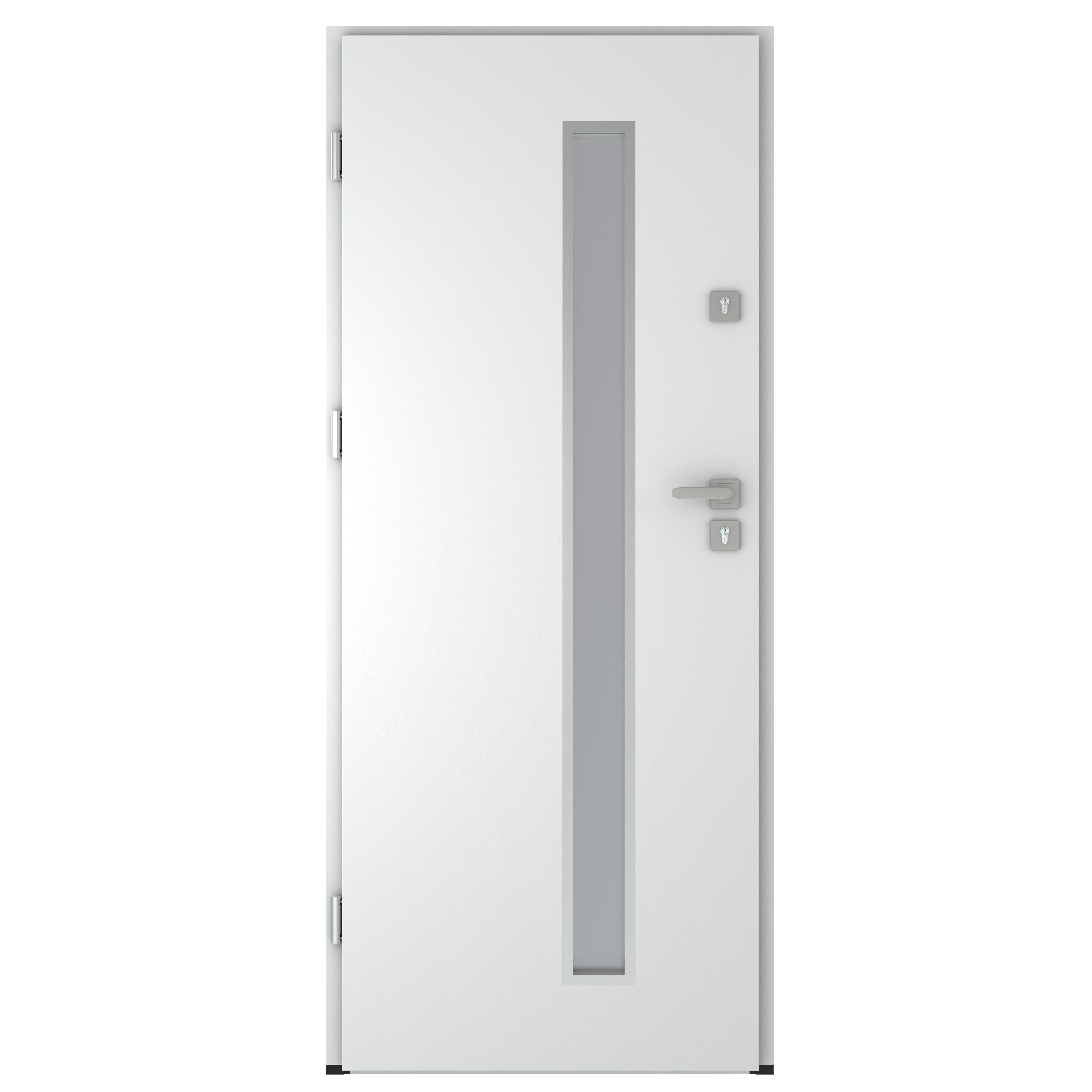 Usa exterior FORTIA Pasni, cu geam, stanga, 88 x 208 cm, alb