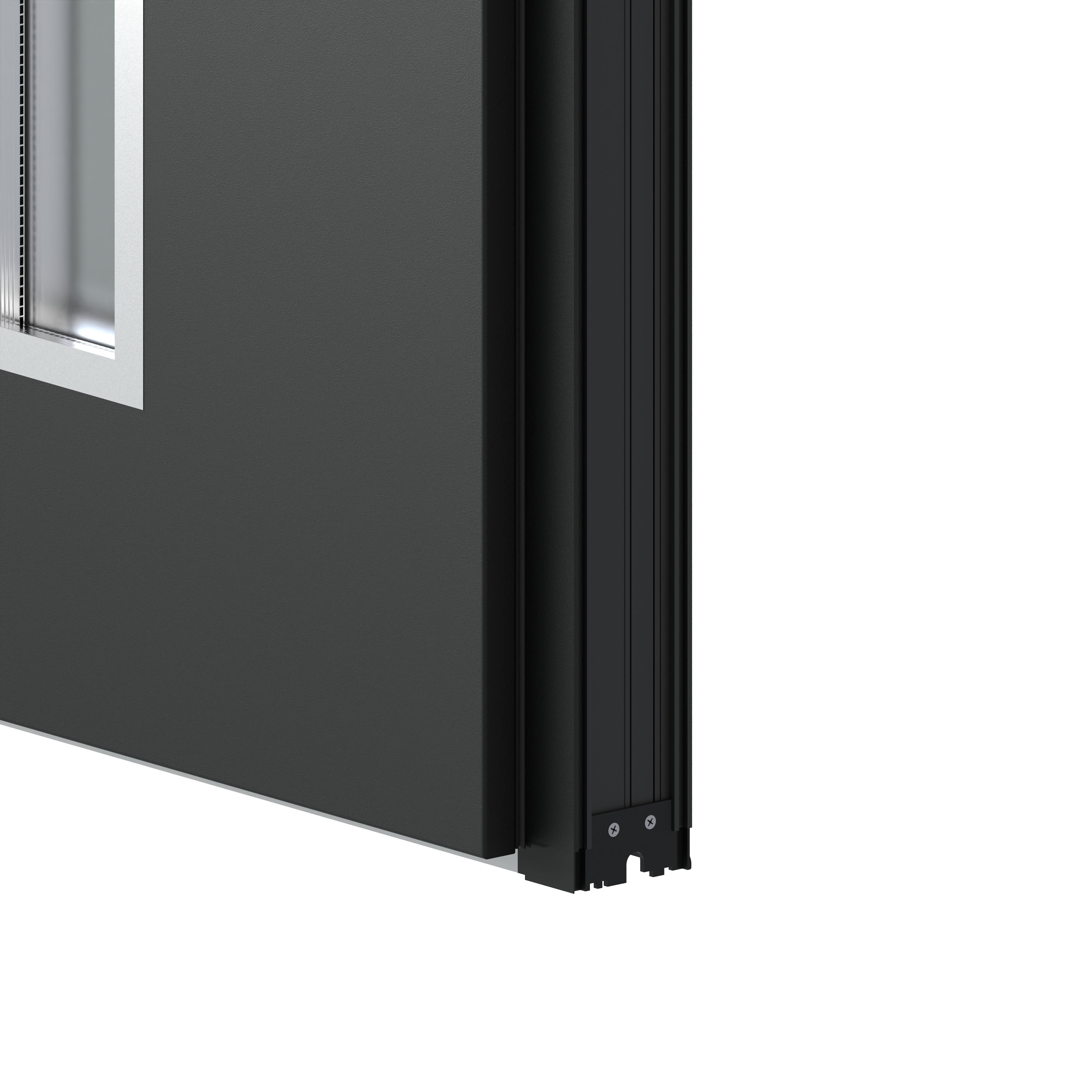 Usa exterior FORTIA Pasni, cu geam, dreapta, 88 x 208 cm, antracit