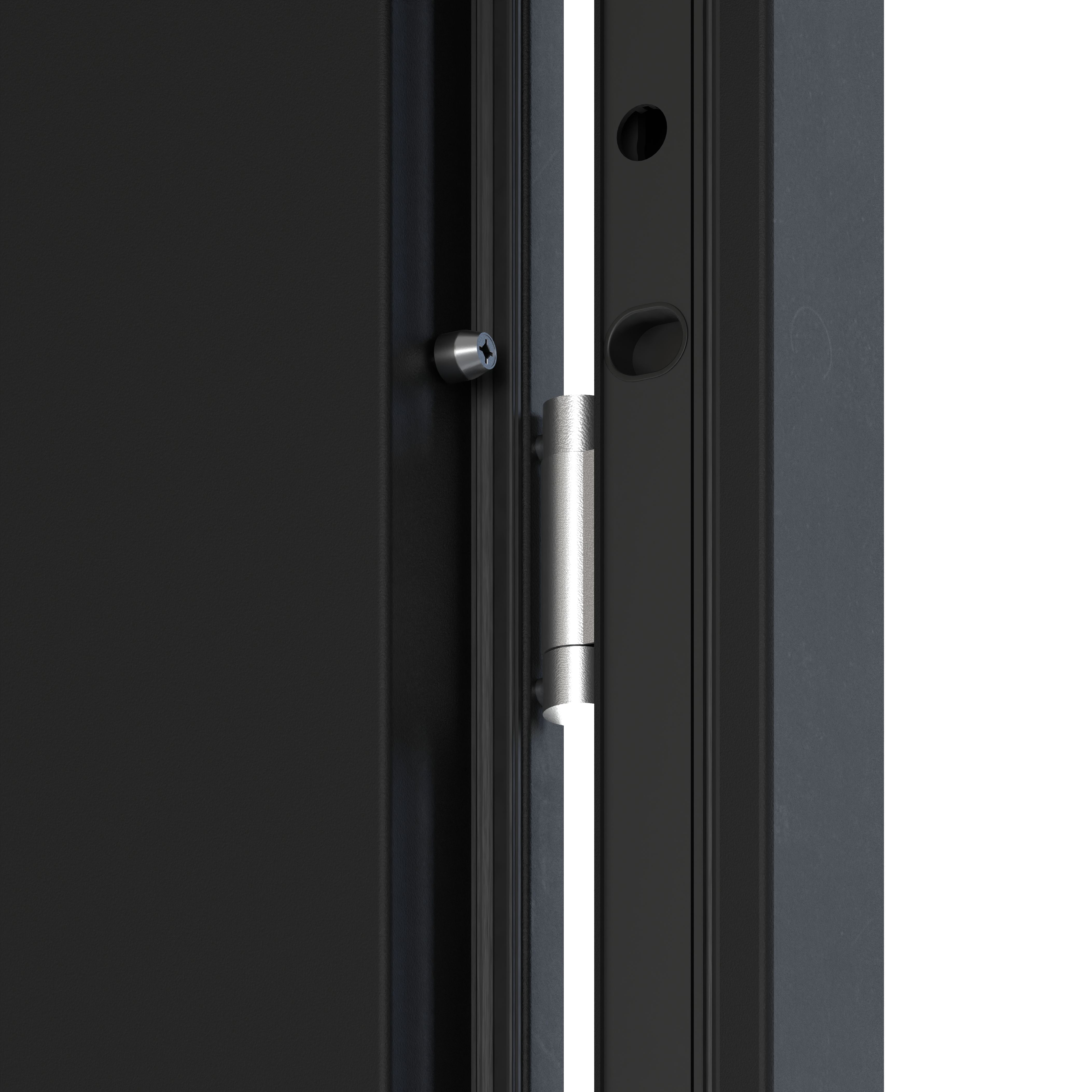 Usa exterior FORTIA Pasni, cu geam, stanga, 88 x 208 cm, antracit