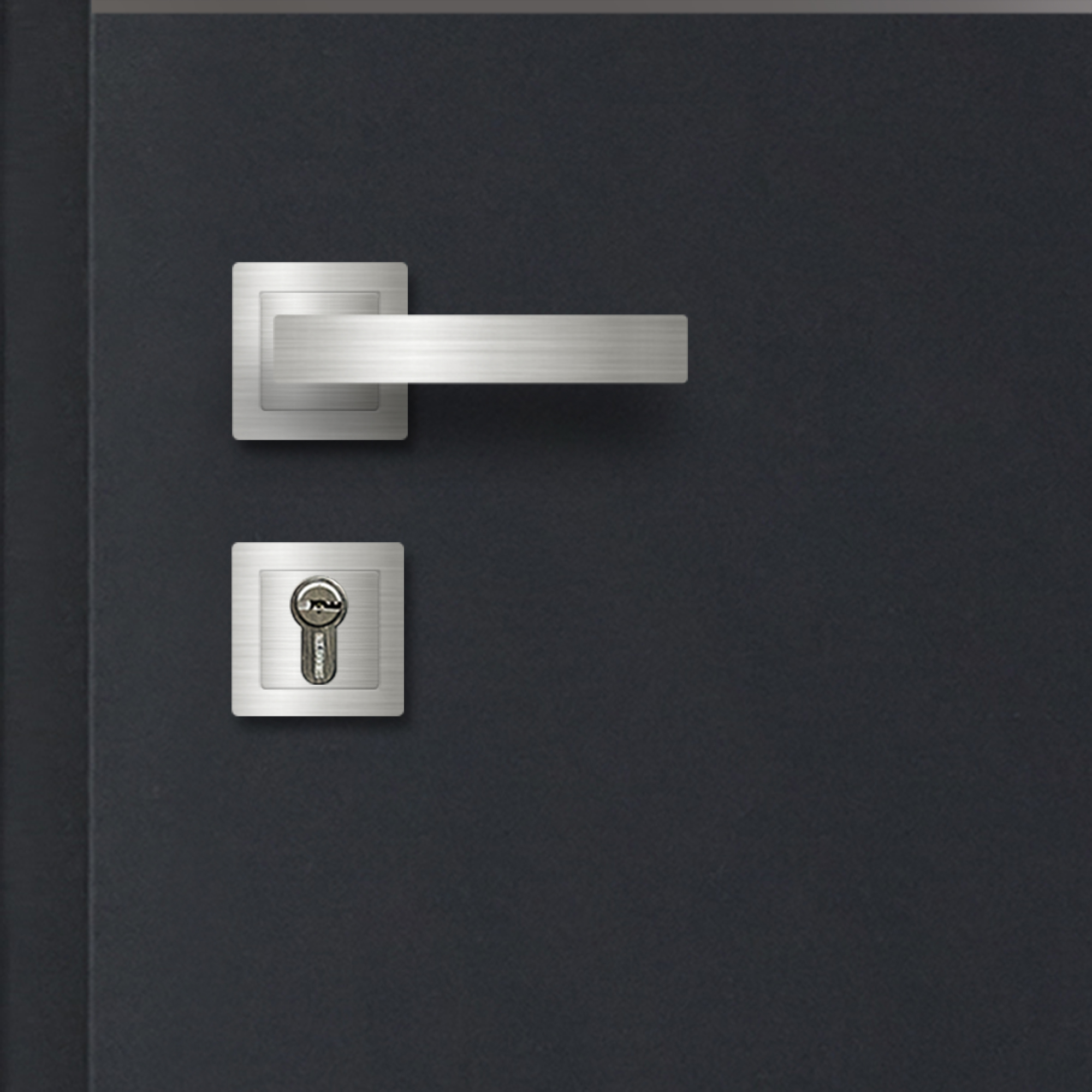 Usa exterior FORTIA Cecina, fara geam, stanga, metal, 88 x 205 cm, gri