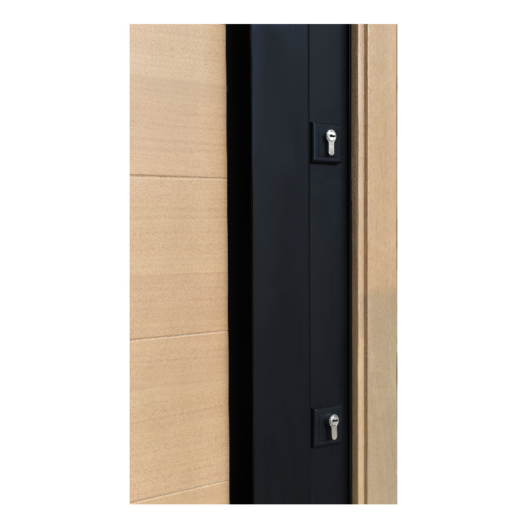 Usa exterior FORTIA Sassel, fara geam, dreapta, lemn, 88 x 205 cm, stejar
