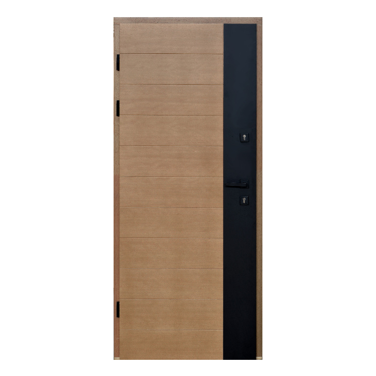 Usa exterior FORTIA Sassel, fara geam, dreapta, lemn, 88 x 205 cm, stejar