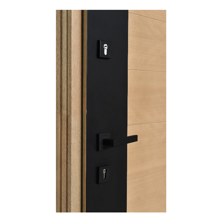 Usa exterior FORTIA Sassel, fara geam, stanga, lemn, 88 x 205 cm, stejar