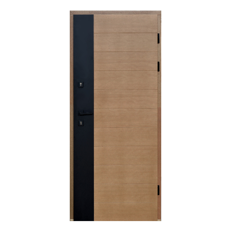 Usa exterior FORTIA Sassel, fara geam, stanga, lemn, 88 x 205 cm, stejar