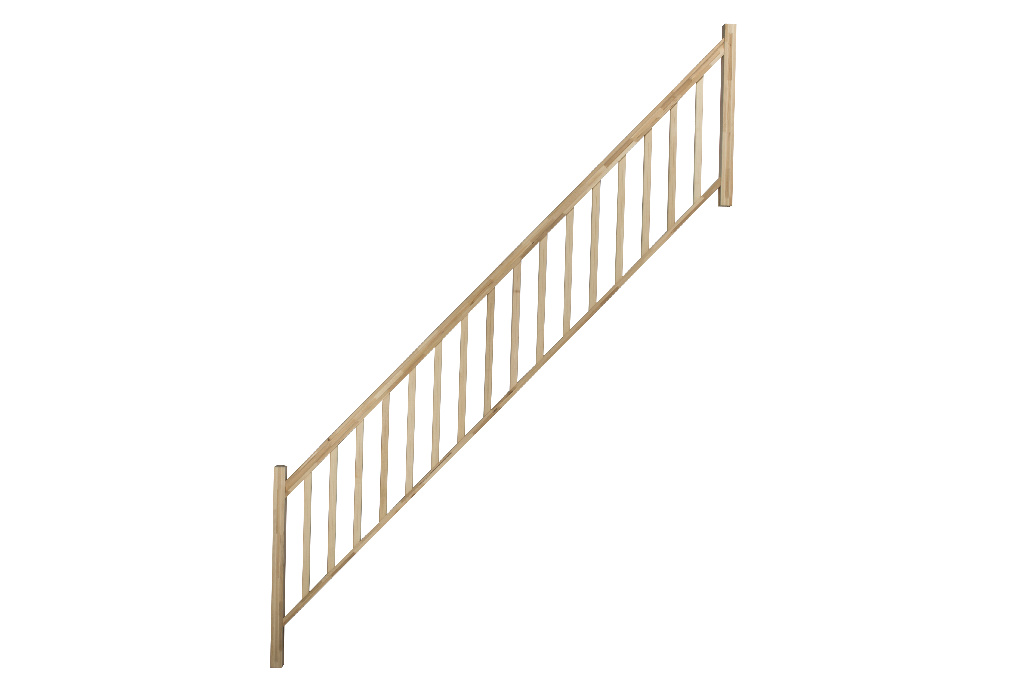 Balustrada fag cu balustri verticali fag Fortia, 360 cm, natur