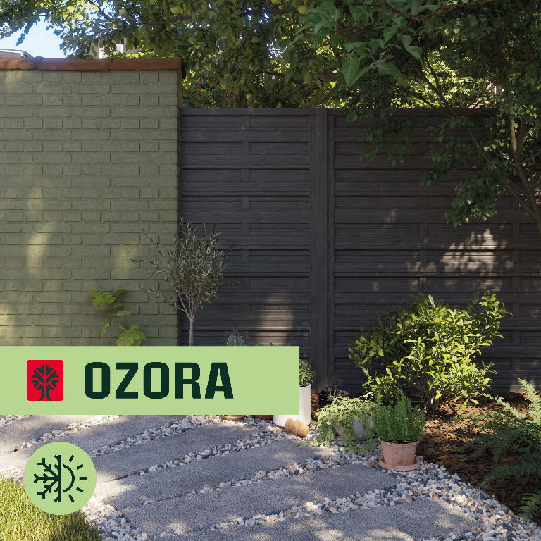 Panou gard Ozora, lemn, 90 x 180 x 3.5 cm, antracit