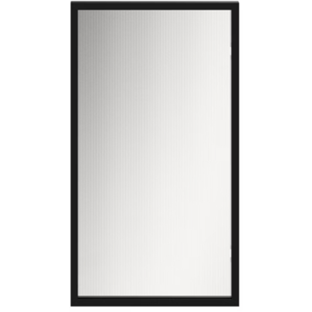 Front usa GOODHOME Winterana, Sticla cu striatii, aluminiu, 40 x 89.5 x 2 cm, negru