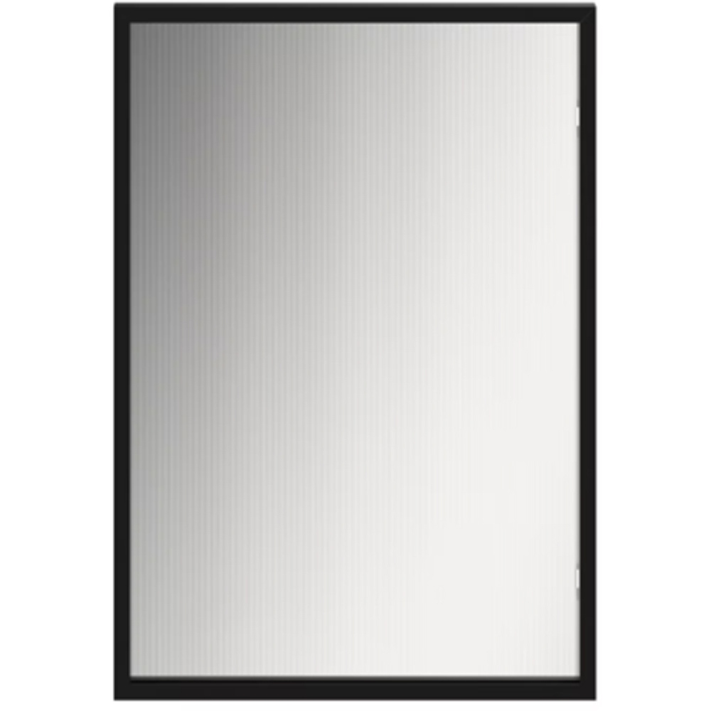 Front usa GOODHOME Winterana, Sticla cu striatii, aluminiu, 50 x 71.5 x 2 cm, negru