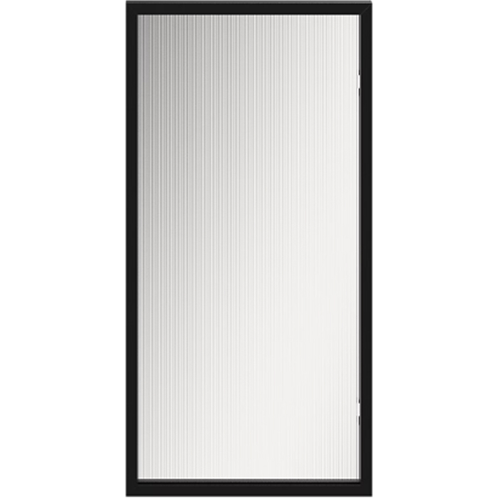 Front usa GOODHOME Winterana, Sticla cu striatii, aluminiu, 60 x 71.5 x 2 cm, negru